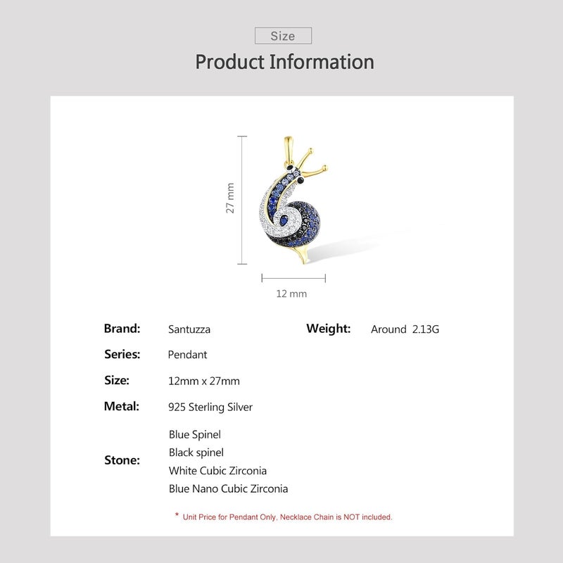 Santuzza 925 Sterling Silver Animal Gemstone Pendant for Women - Image 4